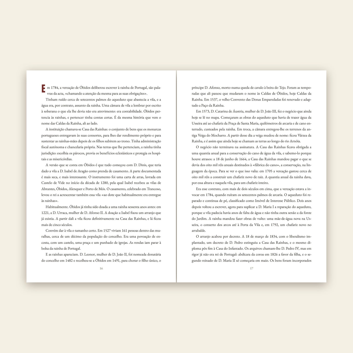 Duas páginas de texto do livro, compostas em EB Garamond, com numeração no rodapé.